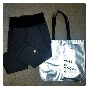 Lululemon yoga capris and bag